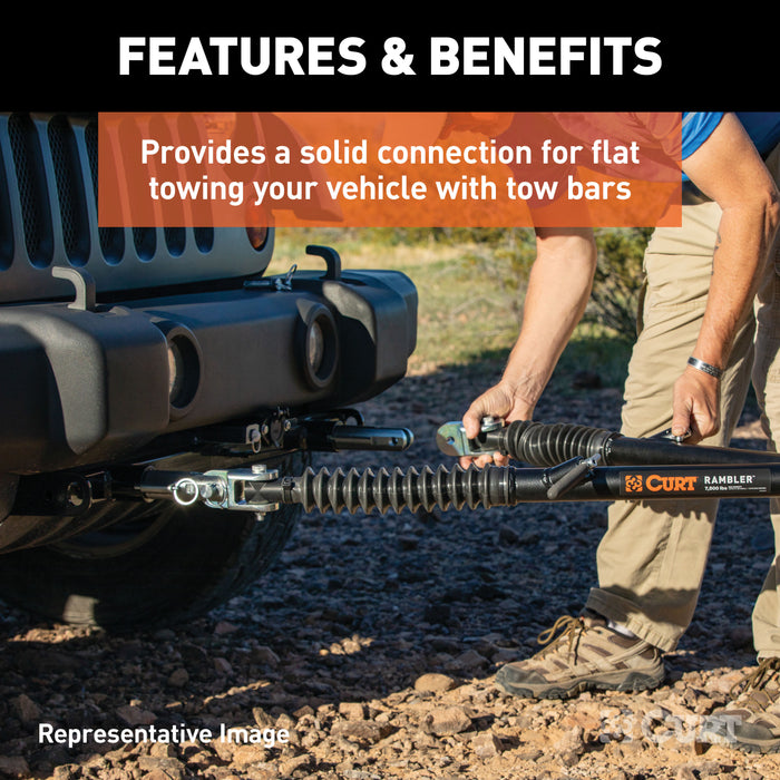 CURT Custom Tow Bar Base Plate Brackets for Dinghy Towing, Fits Select Jeep Wrangler JK Model 70110