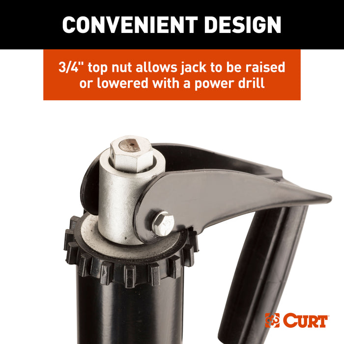 CURT Lippert 733926 Quick Drop Drill-Operated Trailer Tongue Jack, 2,000 lbs, 14" Travel Model 733926