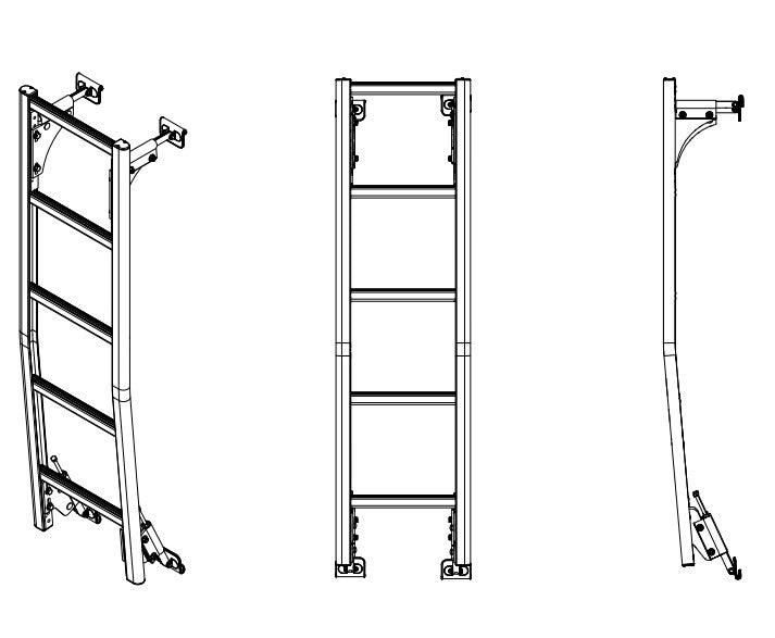 Prime Design Aluminum Rear Access Ladder for Chevrolet Express & GMC Savana Low Roof AAL-8015