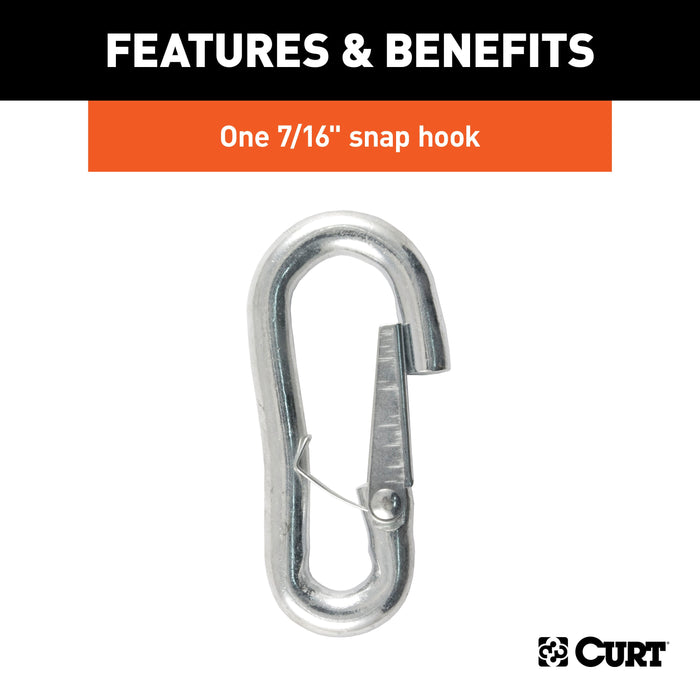 CURT 27-Inch Trailer Safety Chain with 7/16-In Snap Hook, 5,000 lbs Break Strength Model 80313