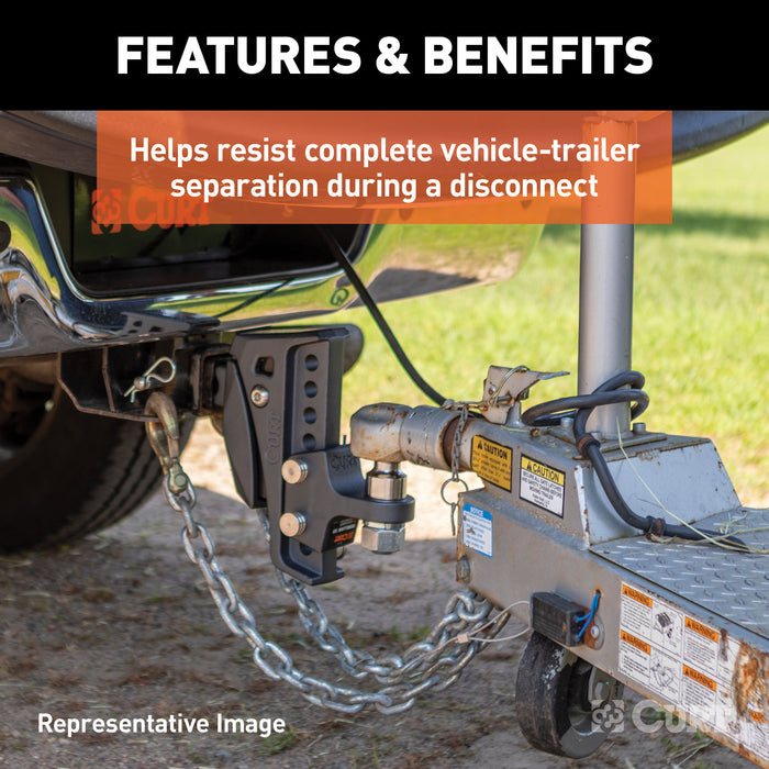 CURT 35-Inch Trailer Safety Chain with 5/16-In Clevis Snap Hook, 11,700 lbs Break Strength Model 80314