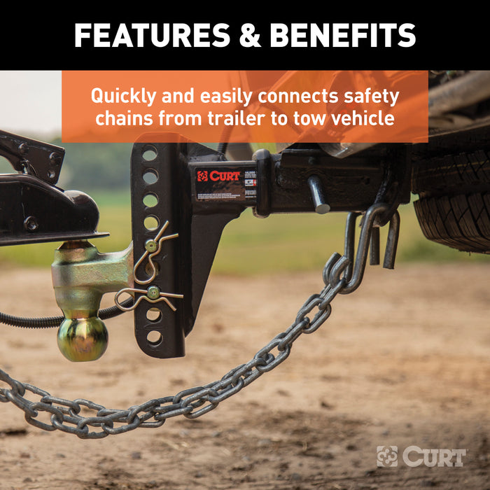 CURT 7/16-Inch Certified Trailer Safety Chain S-Hook, 5,000 lbs Model 81270