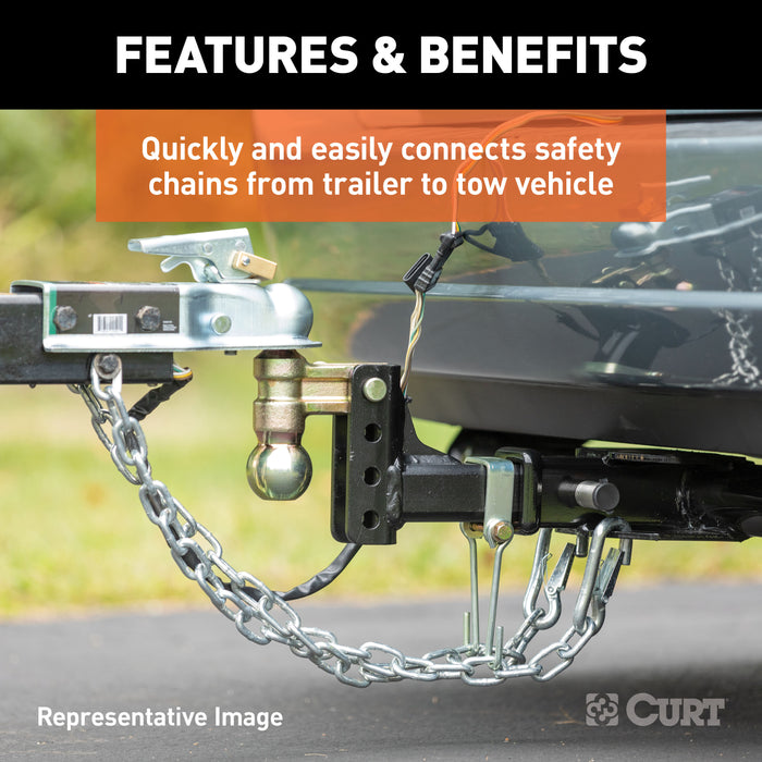 CURT Snap Hook Trailer Safety Chain Hook Carabiner Clip, 9/16-Inch Diameter, 5,000 lbs Model 81288