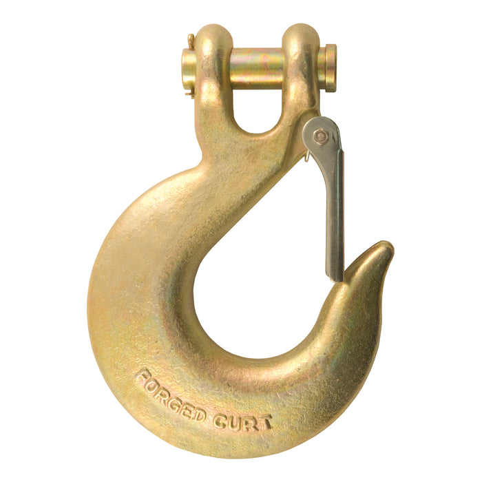 CURT 5/8-Inch Forged Steel Clevis Slip Hook with Safety Latch, 65,000 lbs, 1-1/4-In Opening, 5/8" Pin Model 81920