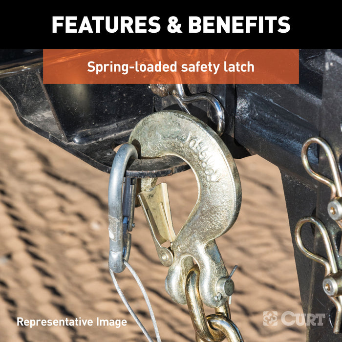 CURT 5/16-Inch Forged Steel Clevis Slip Hook with Safety Latch, 18,000 lbs, 3/4-In Opening, 5/16" Pin Model 81950