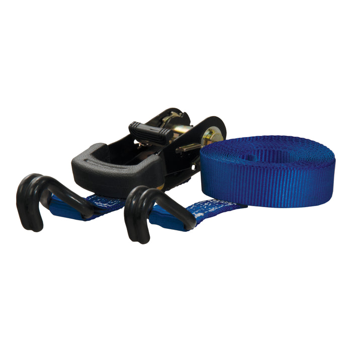 CURT 1-Inch x 16-Foot Blue Nylon Ratchet Strap, 2,200 lbs. Break Strength Model 83019