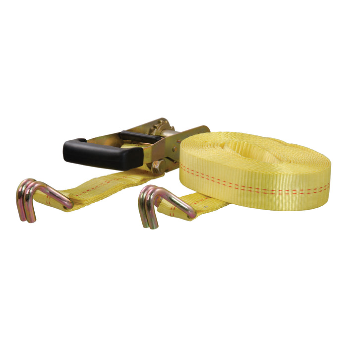 CURT 2-Inch x 27-Foot Yellow Nylon Ratchet Strap, 10,000 lbs. Break Strength Model 83047