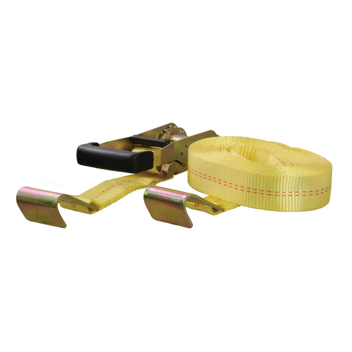 CURT 2-Inch x 27-Foot Yellow Nylon Ratchet Strap, 10,000 lbs. Break Strength Model 83048