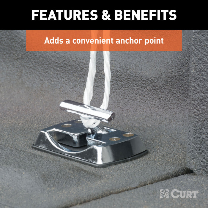 CURT Fold-Away Rope Hook Tie Down Anchor, 1,200 lbs Capacity Model 83060