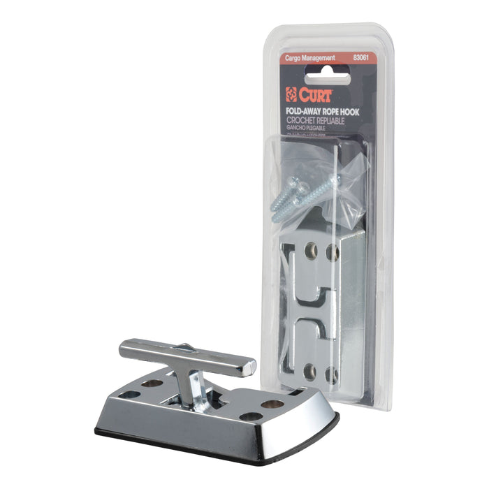 CURT Fold-Away Rope Hook Tie Down Anchor, 1,200 lbs Capacity Model 83061