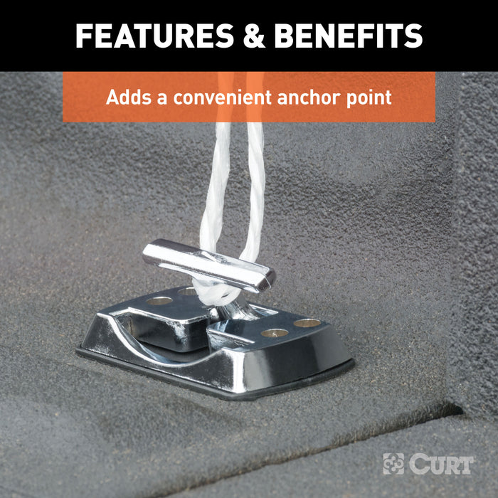 CURT Fold-Away Rope Hook Tie Down Anchor, 1,200 lbs Capacity Model 83061