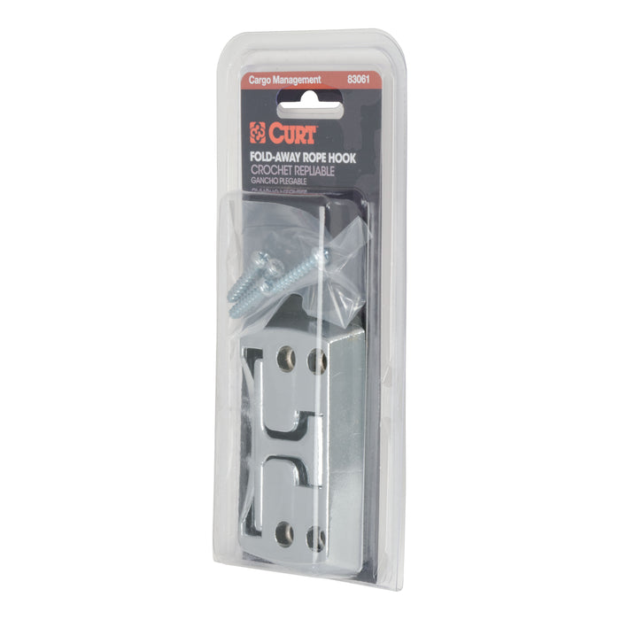 CURT Fold-Away Rope Hook Tie Down Anchor, 1,200 lbs Capacity Model 83061