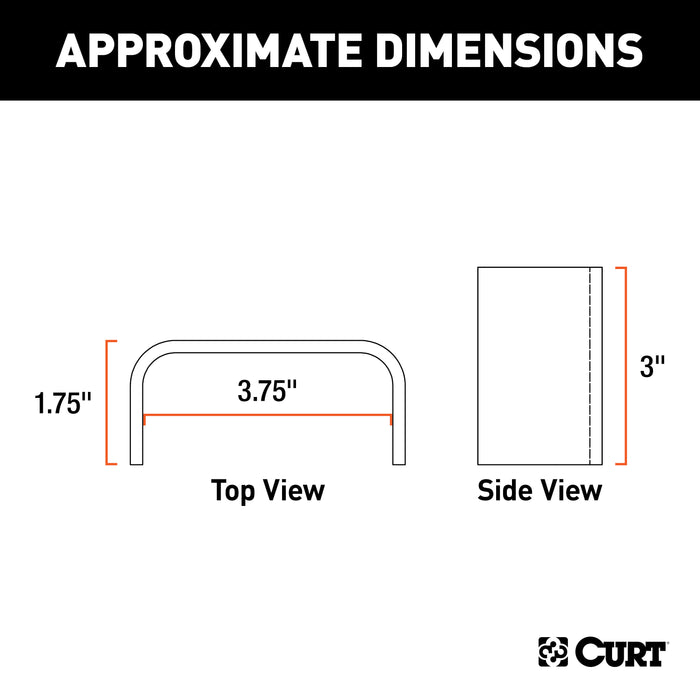 CURT 1-5/8-Inch x 3-1/2-Inch Raw Steel Weld-On Trailer Stake Pocket Tie Down Anchor Model 83072