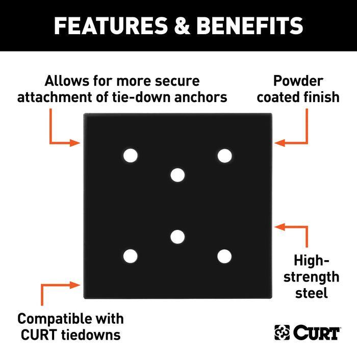 CURT 6 x 6-Inch Powder-Coated Steel Tie Down Anchor Backing Plate Model 83607