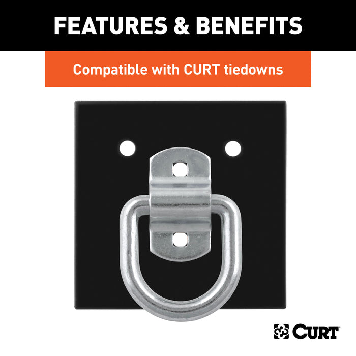 CURT 6 x 6-Inch Powder-Coated Steel Tie Down Anchor Backing Plate Model 83607