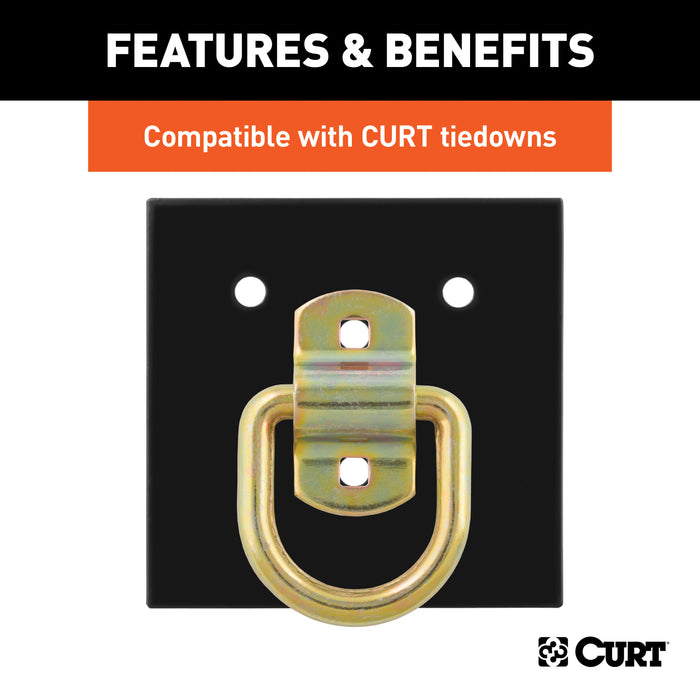 CURT 6 x 6-Inch Powder-Coated Steel Tie Down Anchor Backing Plate Model 83607