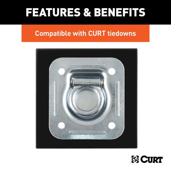 CURT 6 x 6-Inch Powder-Coated Steel Tie Down Anchor Backing Plate Model 83607