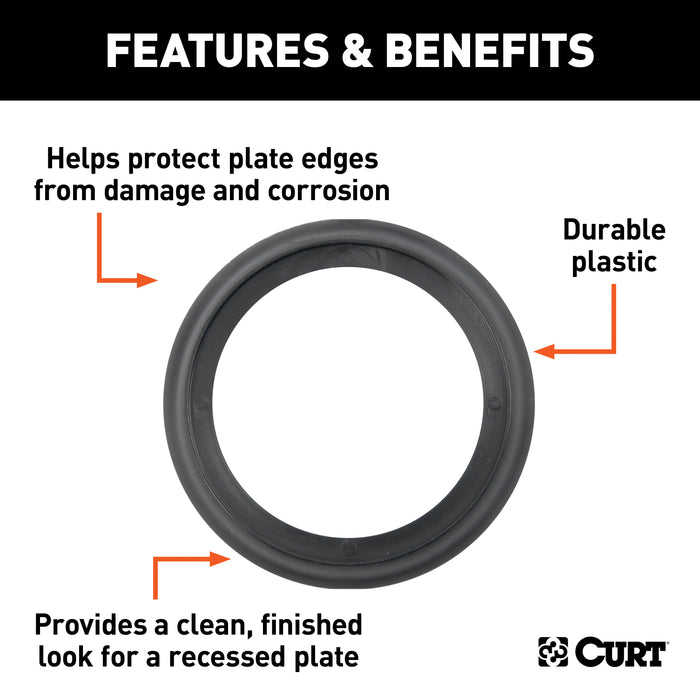CURT 3-Inch Black Plastic Tie Down Anchor Backing Plate Trim Ring Model 83720