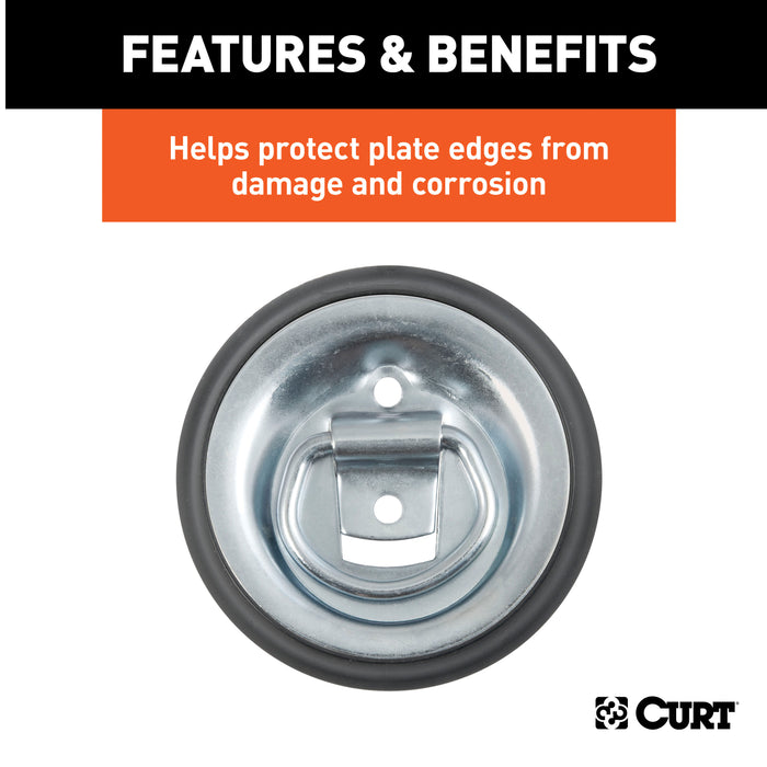 CURT 3-Inch Black Plastic Tie Down Anchor Backing Plate Trim Ring Model 83720