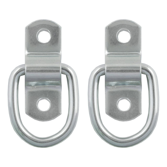 CURT 1 x 1-1/4-Inch Surface-Mounted Trailer D-Ring Tie Down Anchors, 2,400 lbs Break Strength, 2-Pack Model 83731