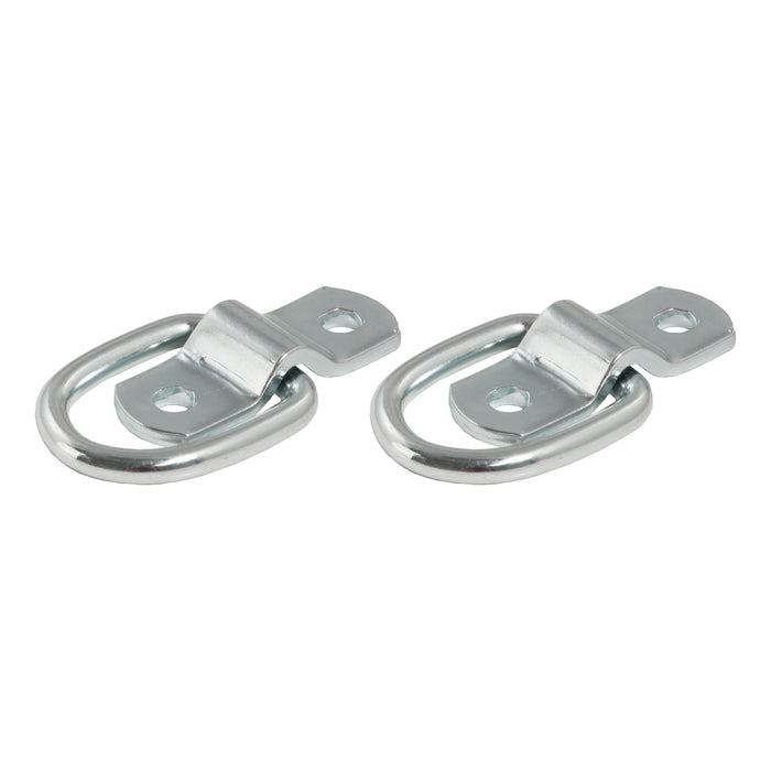 CURT 1 x 1-1/4-Inch Surface-Mounted Trailer D-Ring Tie Down Anchors, 2,400 lbs Break Strength, 2-Pack Model 83731