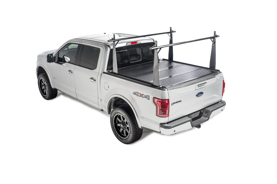 BAK BAKFlip CS Hard Folding Truck Bed Cover/Integrated Rack System - Rail Mounts Near Top of Bed Rail - 2005-2015 Toyota Tacoma 5' Bed with Deck Rail System Model 26406BT