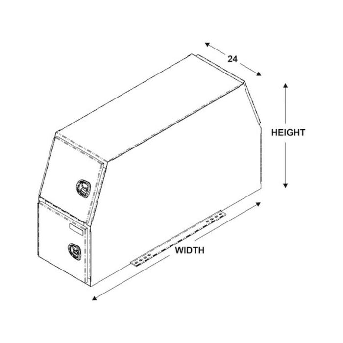 Buyers Products 46x24x82 Inch Flat Floor Diamond Tread Aluminum Backpack Truck Box BP824624