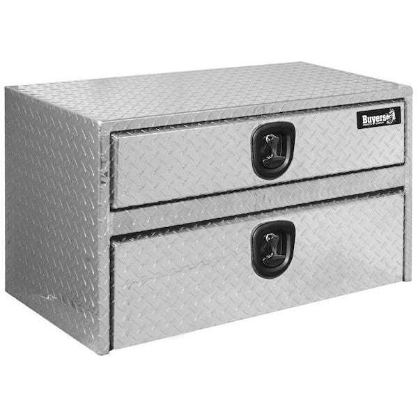Buyers Products 20x18x24 Inch Diamond Tread Aluminum Underbody Truck Box With Drawer 1712200