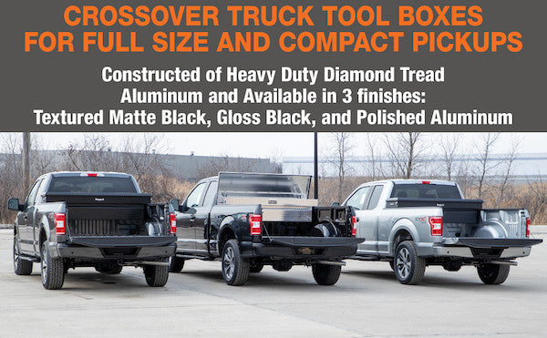 Buyers Products 18x27x71 Inch Textured Matte Black Black Diamond Tread Aluminum Crossover Truck Box - Lower Half 11x27x60 1739420