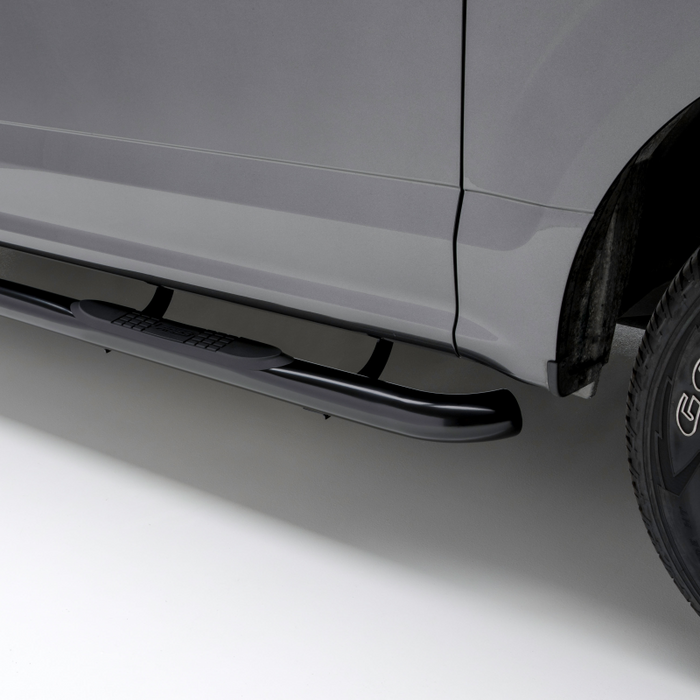 ARIES 3" Round Black Stainless Side Bars, Select Ford F-150, F-250, F-350 Super Duty Model 213045