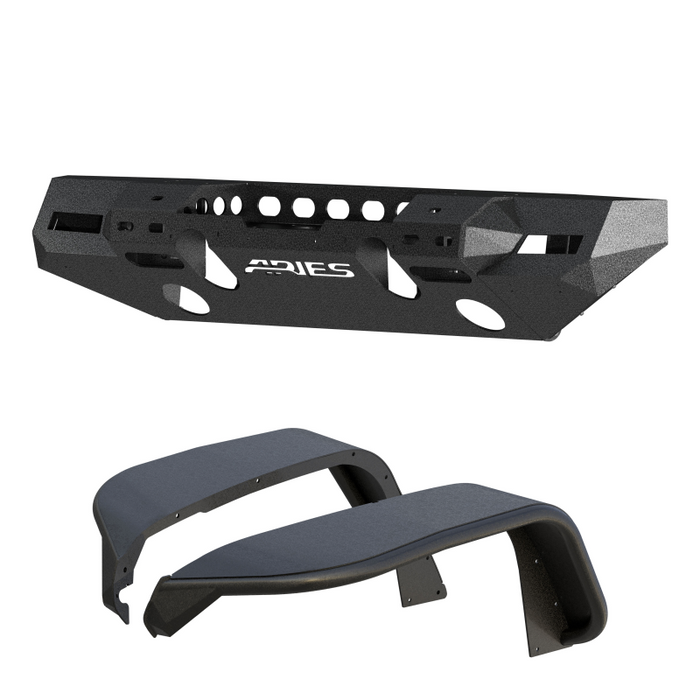 ARIES TrailChaser Jeep Wrangler JL Aluminum Front Bumper with Fender Flares (Option 7) Model 2082077