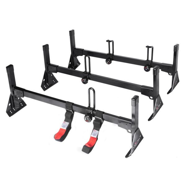 Vantech 3-Bar Black Steel Clamp-On Ladder Rack System Chevrolet Express 1996-current Model H1023B