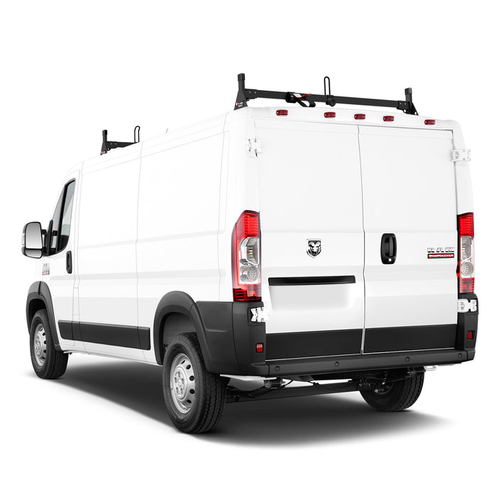 Vantech 2-Bar Black Steel Bolt-On Ladder Rack System RAM ProMaster 201 ...