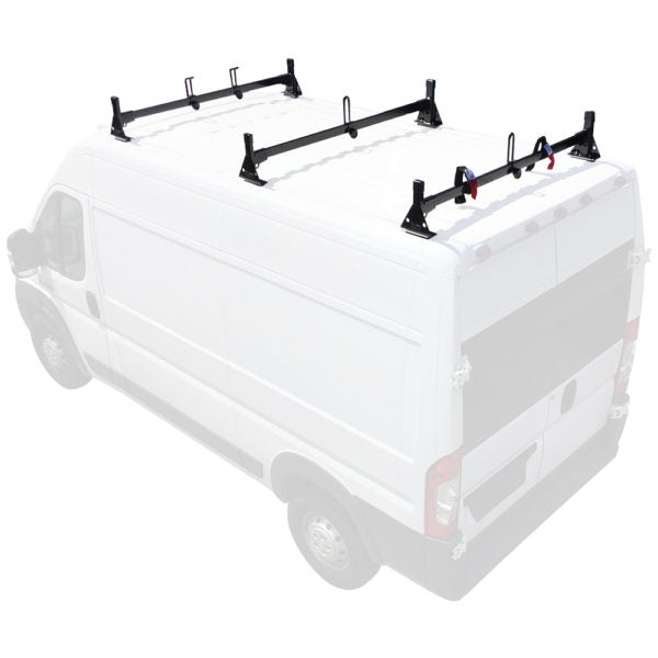 Vantech 3-Bar Black Steel Bolt-On Ladder Rack System RAM ProMaster 2013-current Model H1343B