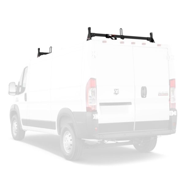 Vantech 2-Bar Black Aluminum Bolt-On Ladder Rack System RAM ProMaster 2013-current Model H1352B