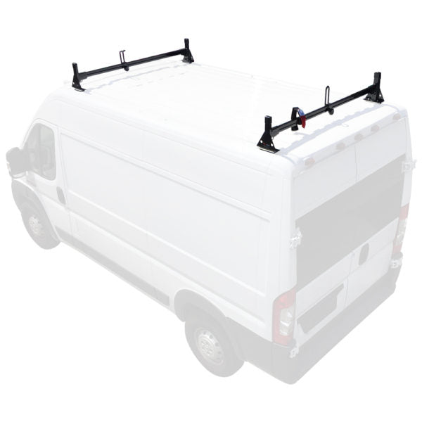 Vantech 2-Bar Black Aluminum Bolt-On Ladder Rack System RAM ProMaster 2013-current Model H1352B
