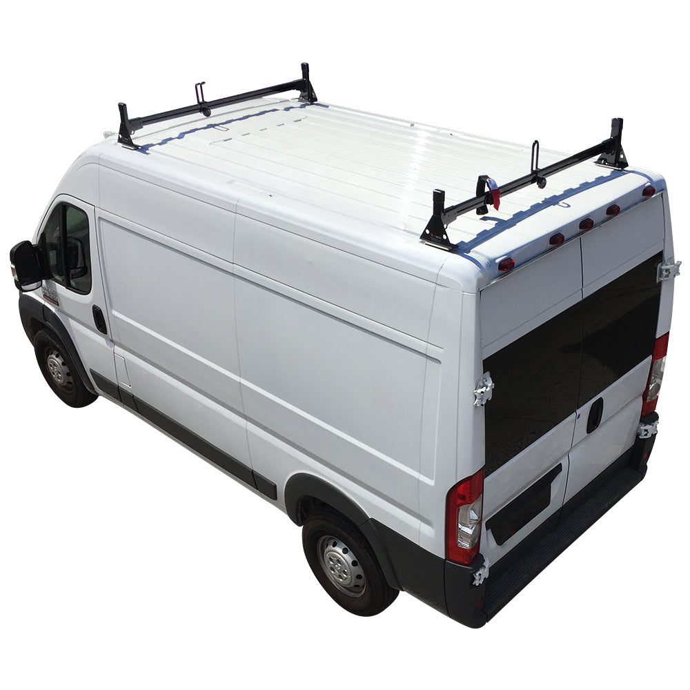 Vantech 2-Bar Black Aluminum Bolt-On Ladder Rack System RAM ProMaster ...