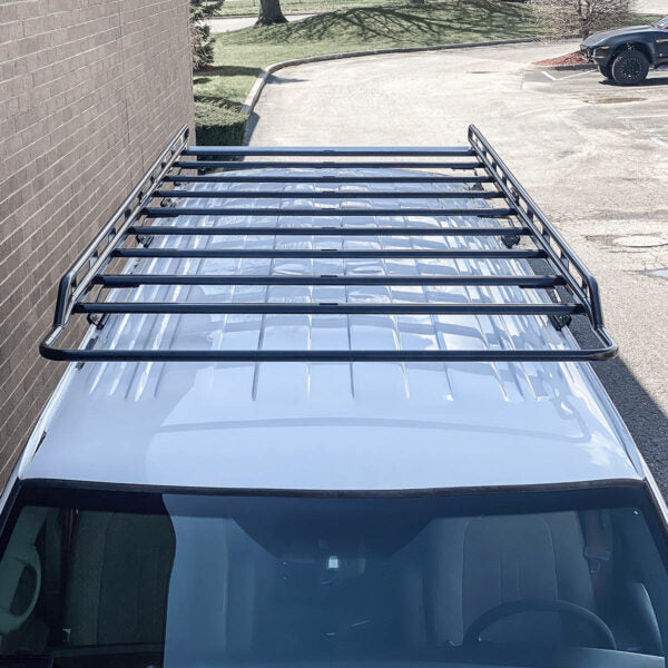 Chevy Express Van Rear Rack Vantech Black Aluminum Clamp-On Cargo Rack System Chevrolet Express 19 ...