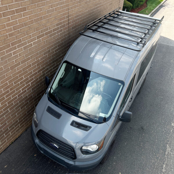 Vantech Black Aluminum Bolt-On Cargo Rack System Ford Transit 2015-current Medium Roof / 130" WB Model H1809EB02B