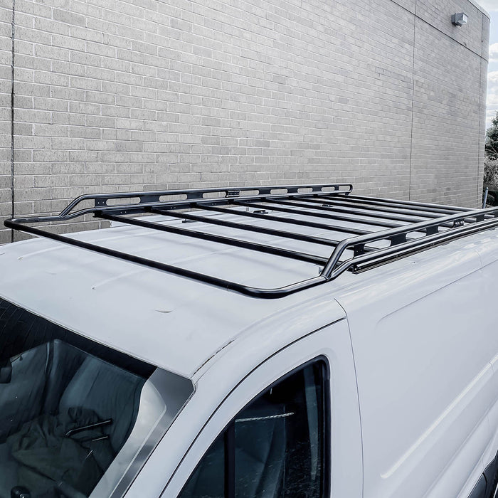 Transit Bent Rack End Vantech Black Aluminum Bolt-On Cargo Rack System Ford Transit 2015-cur ...