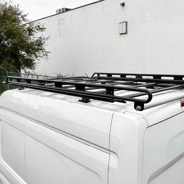 Vantech Black Aluminum Bolt-On Cargo Rack System Ford Transit 2015-current High Roof / 148" WB Model H1812EB02B