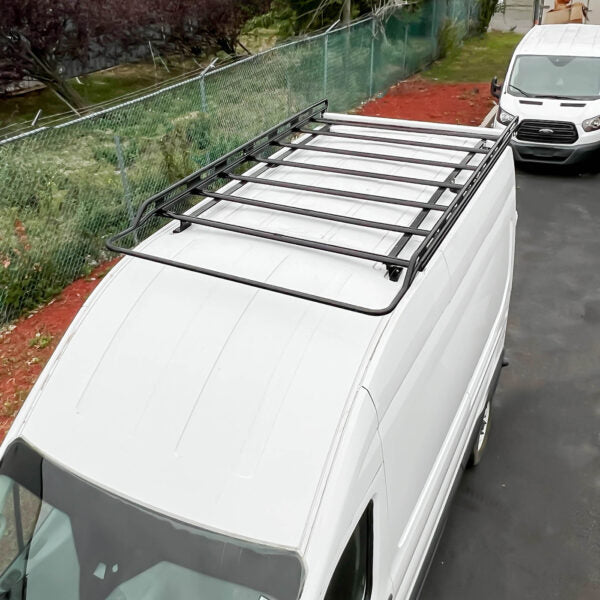 Vantech Black Aluminum Bolt-On Cargo Rack System Ford Transit 2015-current High Roof / 148" WB Model H1812EB02B