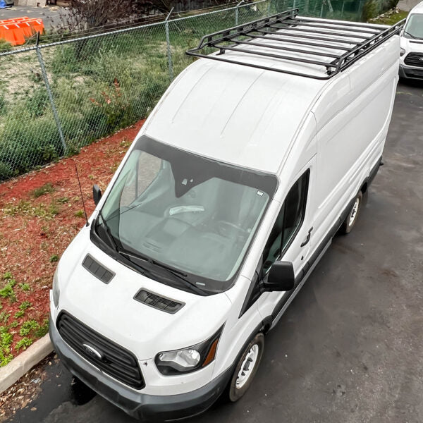 Vantech Black Aluminum Bolt-On Cargo Rack System Ford Transit 2015-current High Roof / 148" WB Model H1812EB02B