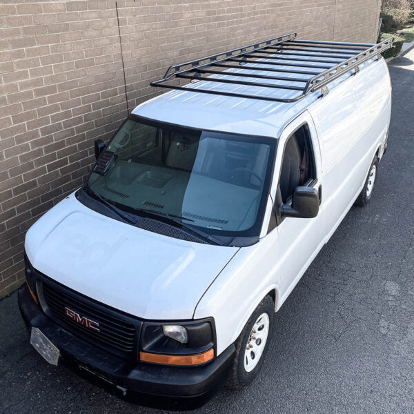 Vantech Black Aluminum Clamp-On Cargo Rack System GMC Savana 1996-curr ...