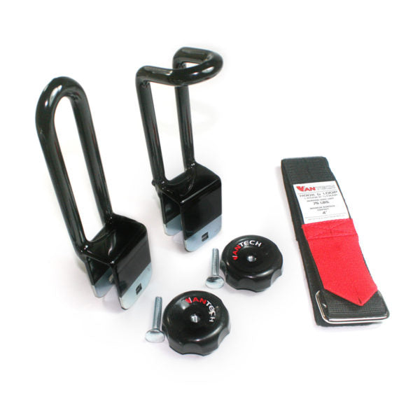 Vantech 2-Bar Black Steel Clamp-On Ladder Rack System Mercedes Sprinter 2002-2006 High Roof Model H2152B