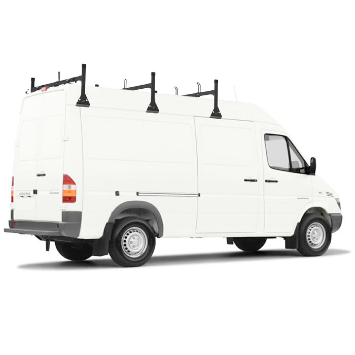 Vantech 3-Bar Black Aluminum Clamp-On Ladder Rack System Mercedes Spri ...
