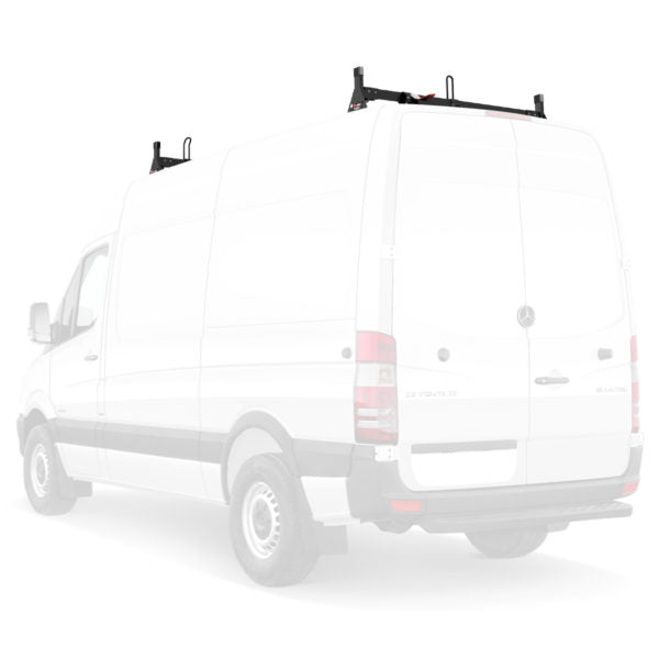 Vantech 2-Bar Black Steel Ladder Rack System Mercedes Sprinter 2007-cu ...