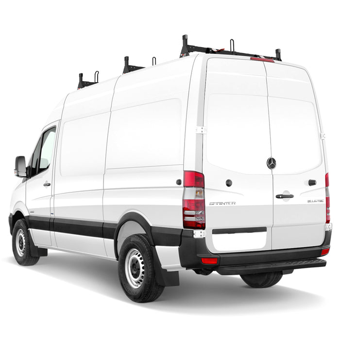 Vantech 3-Bar Black Steel Ladder Rack System Mercedes Sprinter 2007-current High Roof Model H2668B