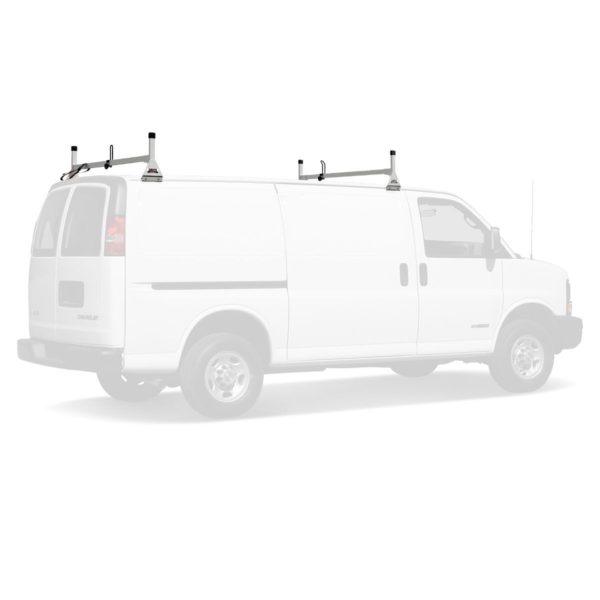 Vantech 2-Bar White Aluminum Clamp-On Ladder Rack System Chevrolet Express 1996-current Model H3022W