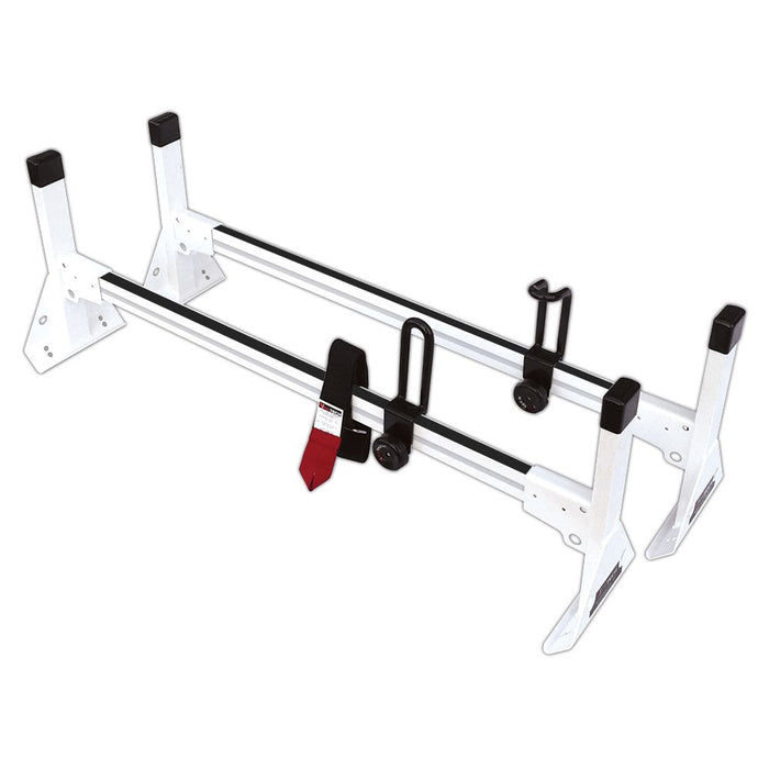 Vantech 2-Bar White Aluminum Clamp-On Ladder Rack System Chevrolet Express 1996-current Model H3022W